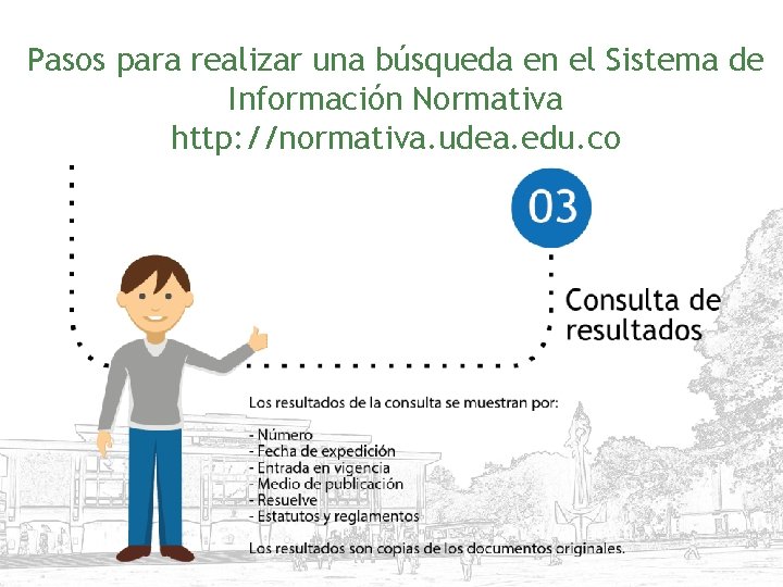 Pasos para realizar una búsqueda en el Sistema de Información Normativa http: //normativa. udea.