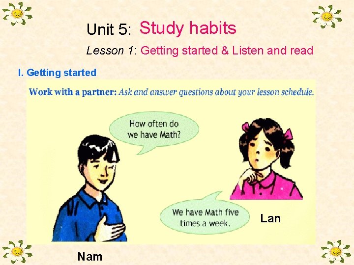 Unit 5: Study habits Lesson 1: Getting started & Listen and read I. Getting