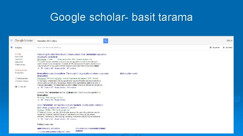 Google scholar- basit tarama 