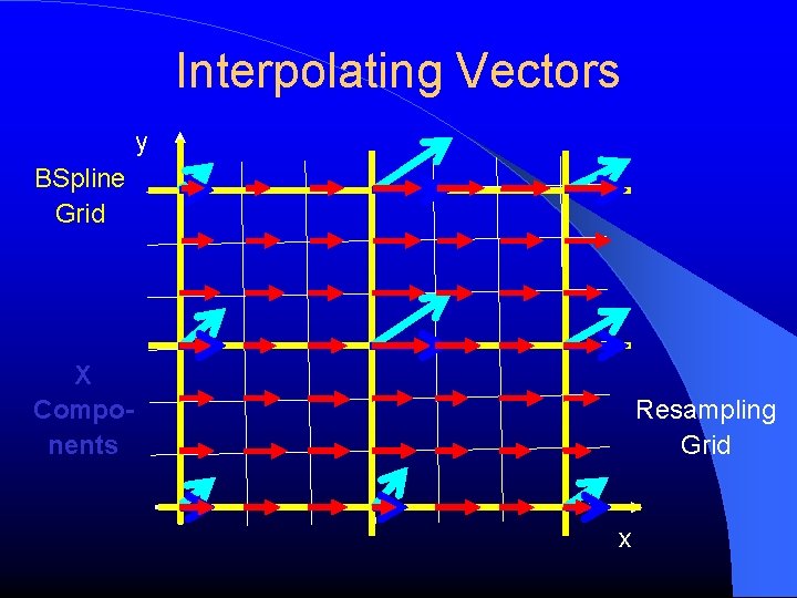 Interpolating Vectors y BSpline Grid X Components Resampling Grid x 