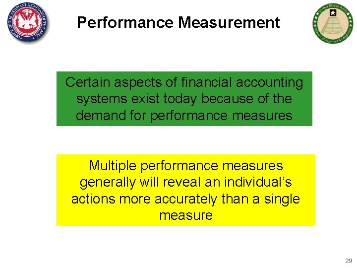 Performance Measurement Certain aspects of financial accounting systems exist today because of the demand