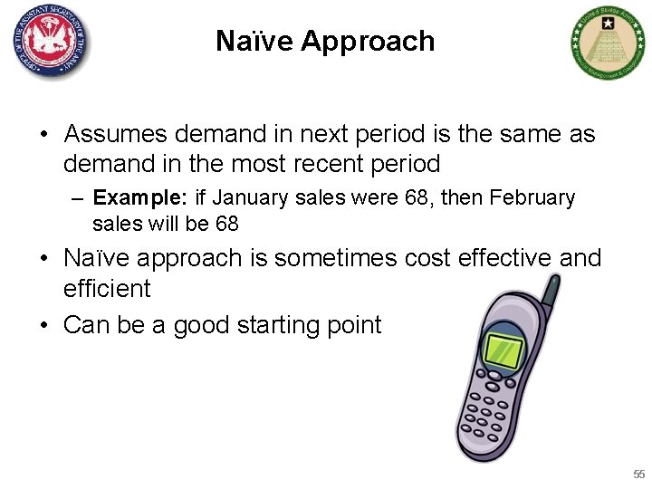 Naïve Approach • Assumes demand in next period is the same as demand in