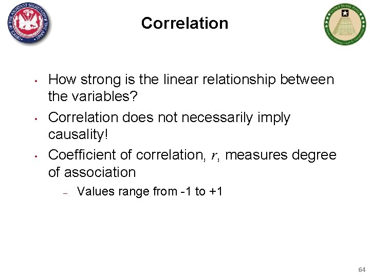 Correlation • • • How strong is the linear relationship between the variables? Correlation