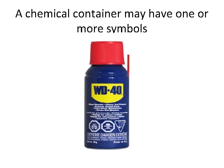 A chemical container may have one or more symbols 
