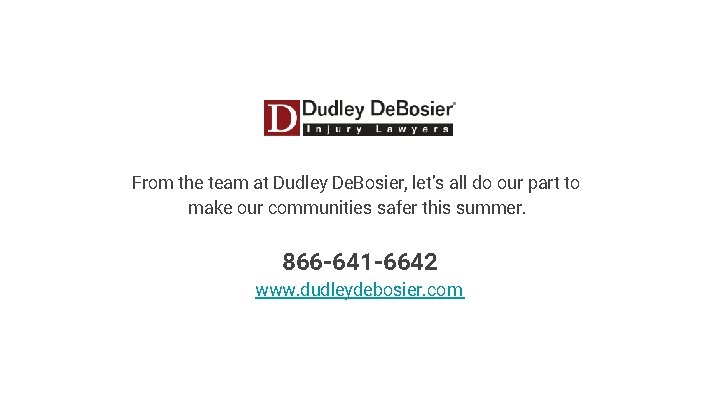 From the team at Dudley De. Bosier, let’s all do our part to make