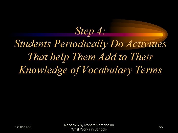 Step 4: Students Periodically Do Activities That help Them Add to Their Knowledge of