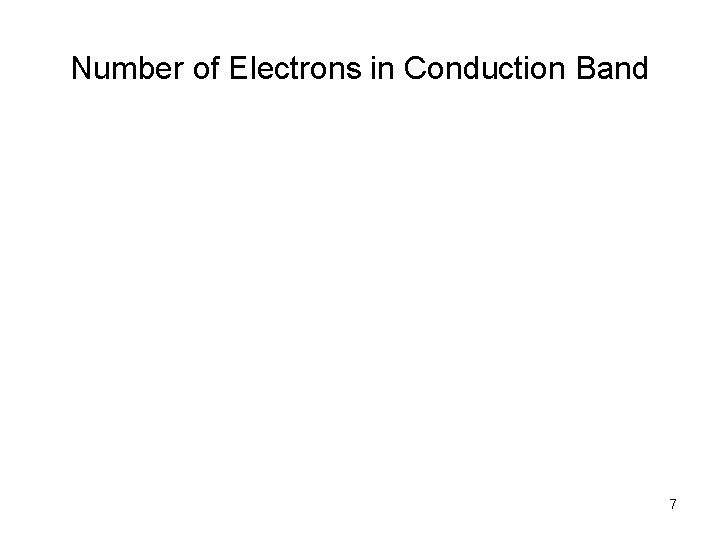 Number of Electrons in Conduction Band 7 