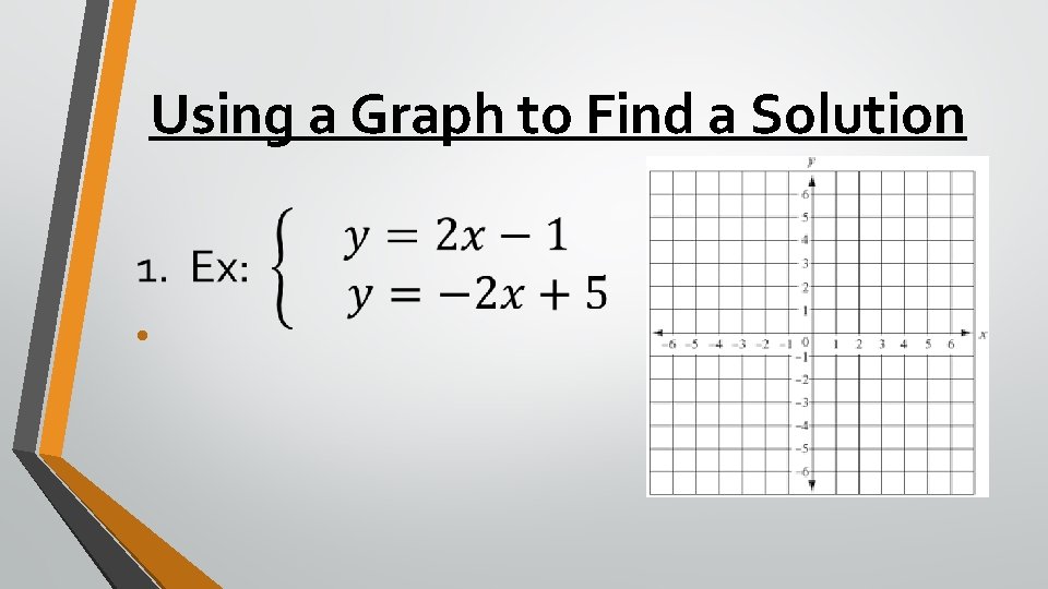 Using a Graph to Find a Solution • Using a Graph to Find a Solution •
