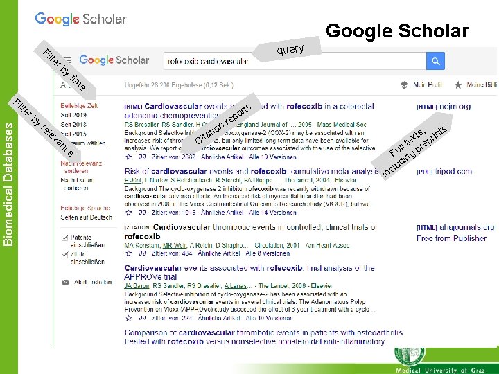 Google Scholar Fi query lte rb y tim e Fi Biomedical Databases lte rb