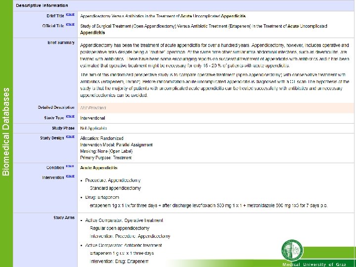 Biomedical Databases 