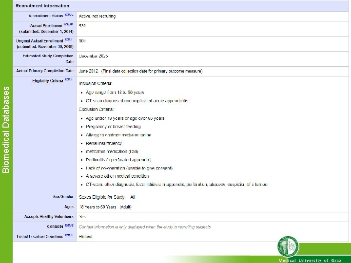Biomedical Databases 