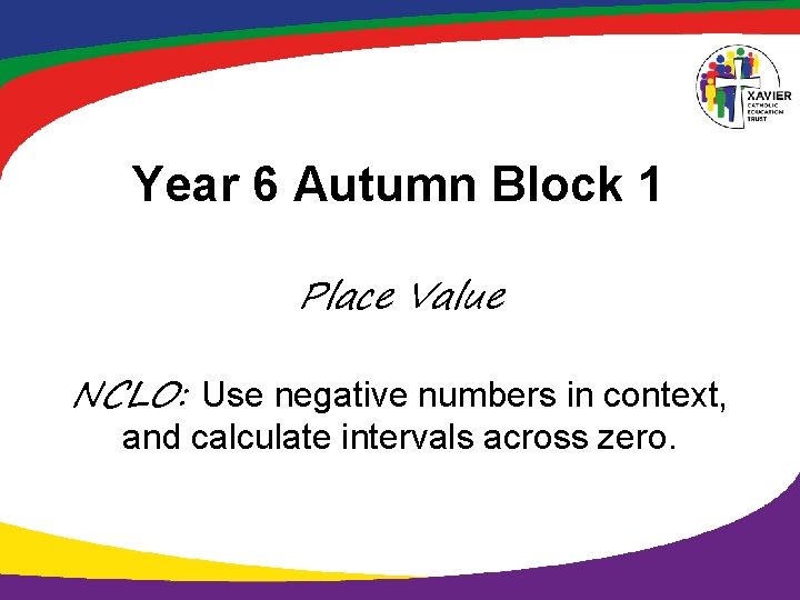 Year 6 Autumn Block 1 Place Value NCLO: Use negative numbers in context, and