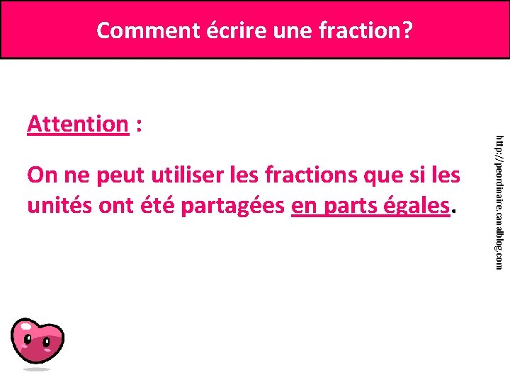 Comment écrire une fraction? On ne peut utiliser les fractions que si les unités