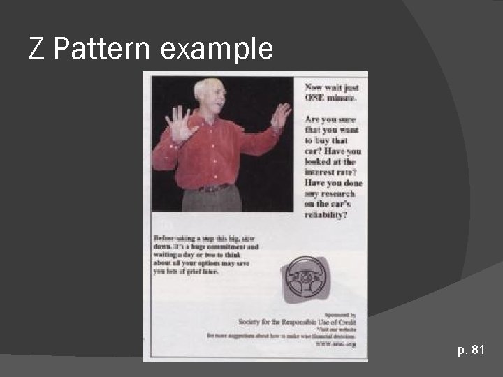 Z Pattern example p. 81 Z Pattern example p. 81