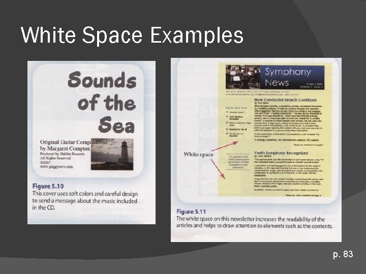 White Space Examples p. 83 White Space Examples p. 83
