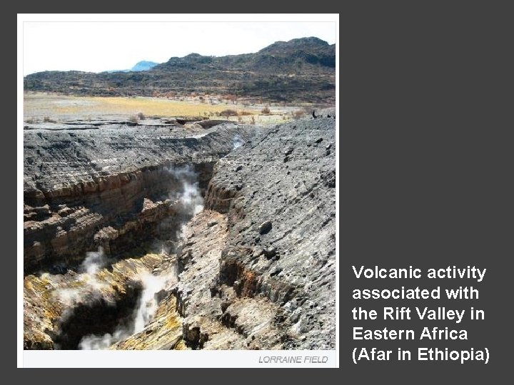 Volcanic activity associated with the Rift Valley in Eastern Africa (Afar in Ethiopia) 