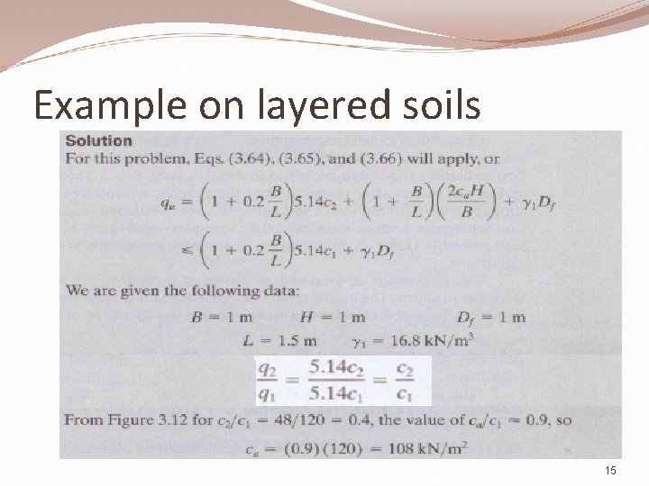 Example on layered soils 15 