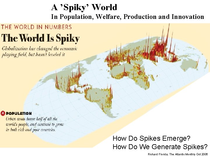 A ’Spiky’ World In Population, Welfare, Production and Innovation How Do Spikes Emerge? How