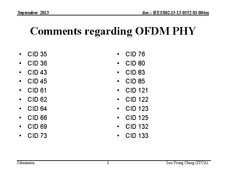 September 2013 doc. : IEEE 802. 15 -13 -0552 -01 -004 m Comments regarding