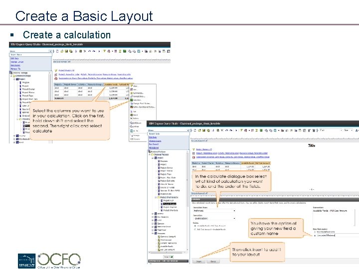 Create a Basic Layout § Create a calculation 9 