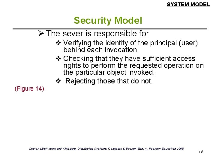 SYSTEM MODEL Security Model Ø The sever is responsible for v Verifying the identity