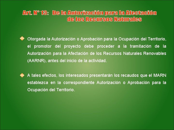 Otorgada la Autorización o Aprobación para la Ocupación del Territorio, el promotor del proyecto