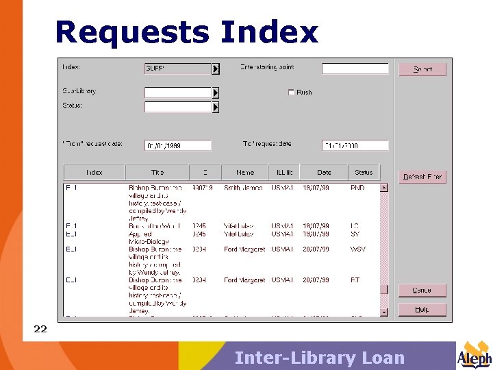 Requests Index 22 Inter-Library Loan 