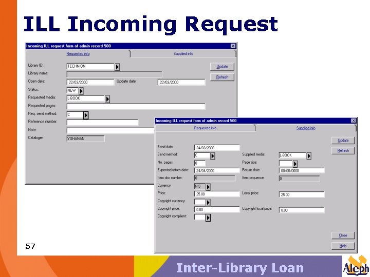 ILL Incoming Request 57 Inter-Library Loan 