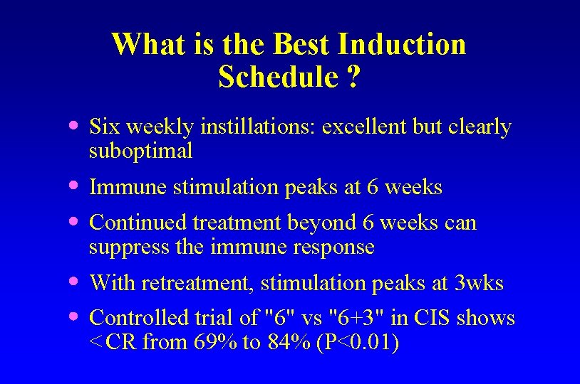 What is the Best Induction Schedule ? Six weekly instillations: excellent but clearly suboptimal