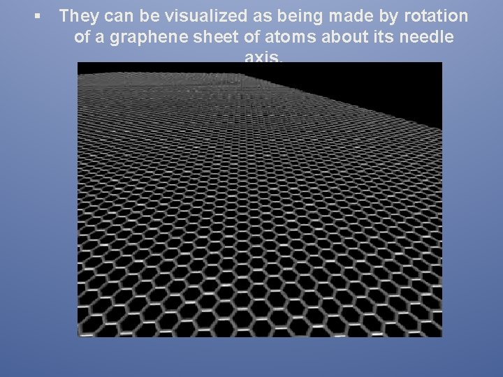 § They can be visualized as being made by rotation of a graphene sheet