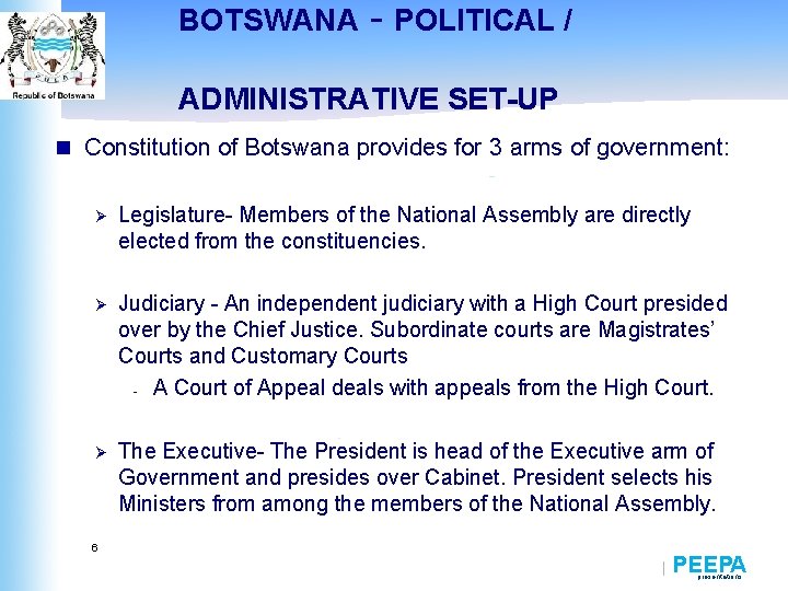 3 arms of government botswana