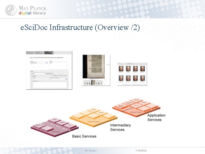 e. Sci. Doc Infrastructure (Overview /2) M. Dreyer 1/10/2022 