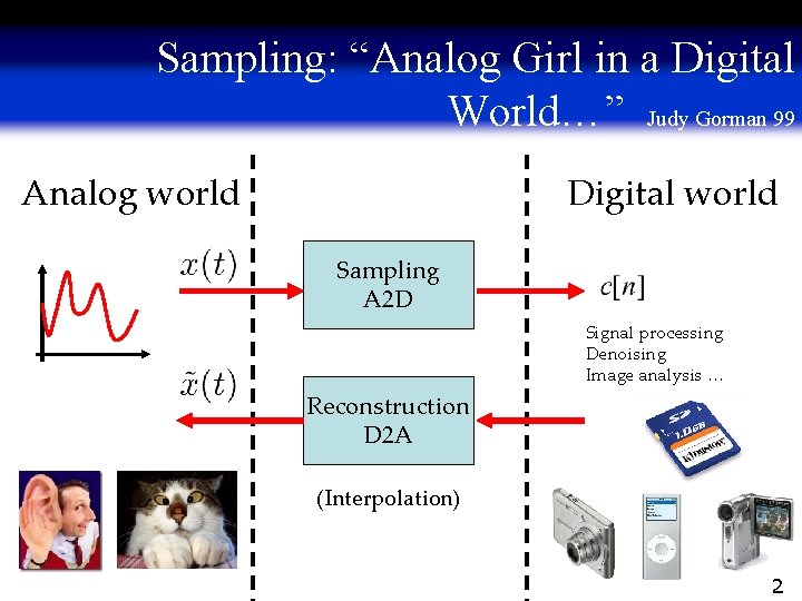 Sampling: “Analog Girl in a Digital World…” Judy Gorman 99 Analog world Digital world