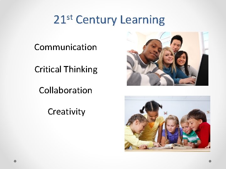 21 st Century Learning Communication Critical Thinking Collaboration Creativity 
