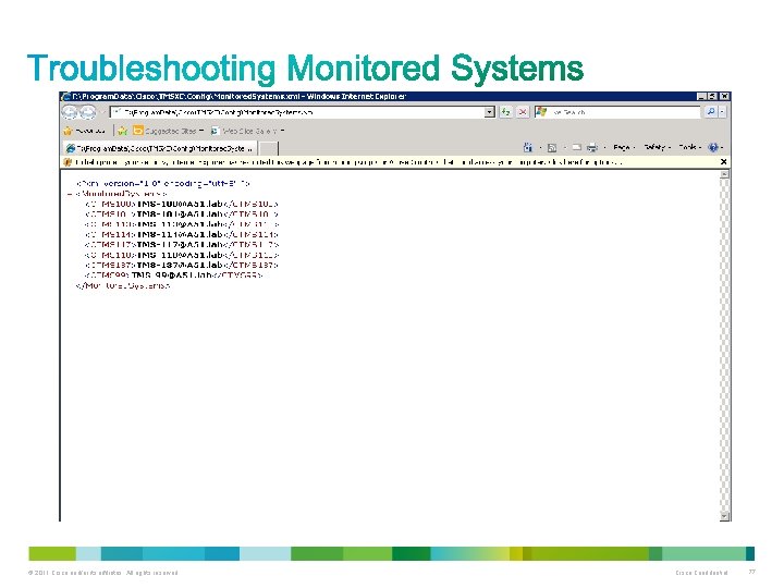© 2011 Cisco and/or its affiliates. All rights reserved. Cisco Confidential 77 