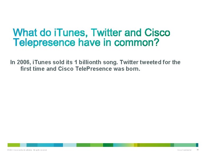 In 2006, i. Tunes sold its 1 billionth song. Twitter tweeted for the first