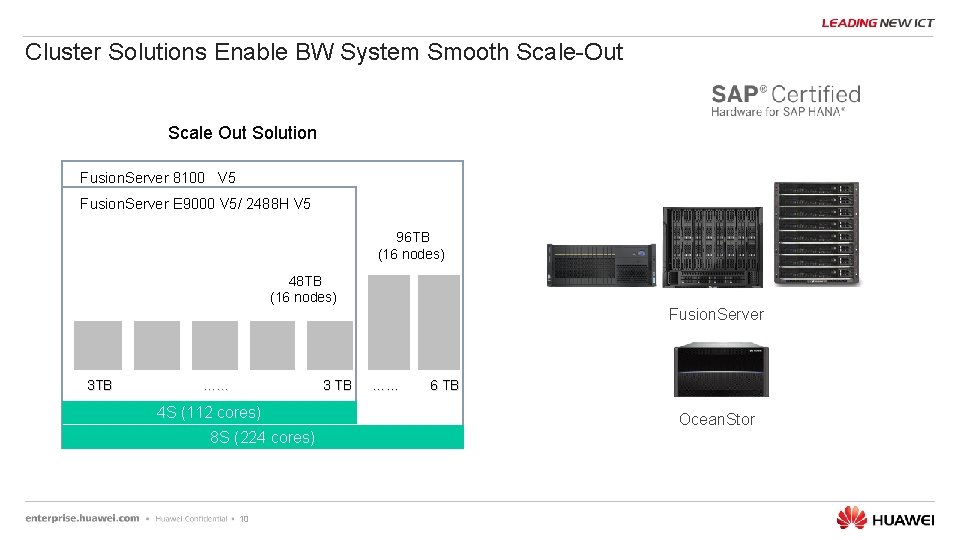 Cluster Solutions Enable BW System Smooth Scale-Out Scale Out Solution Fusion. Server 8100 V
