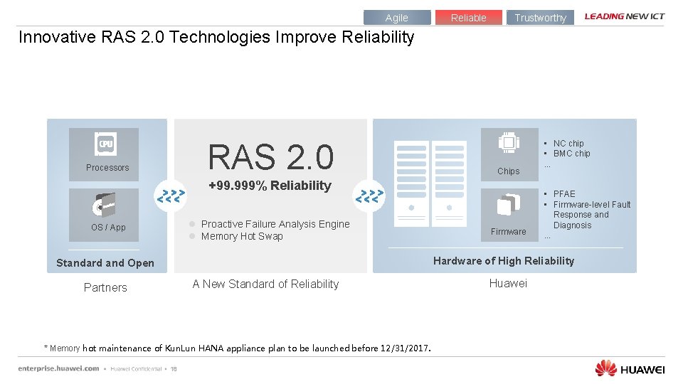 Agile Reliable Trustworthy Innovative RAS 2. 0 Technologies Improve Reliability RAS 2. 0 Processors