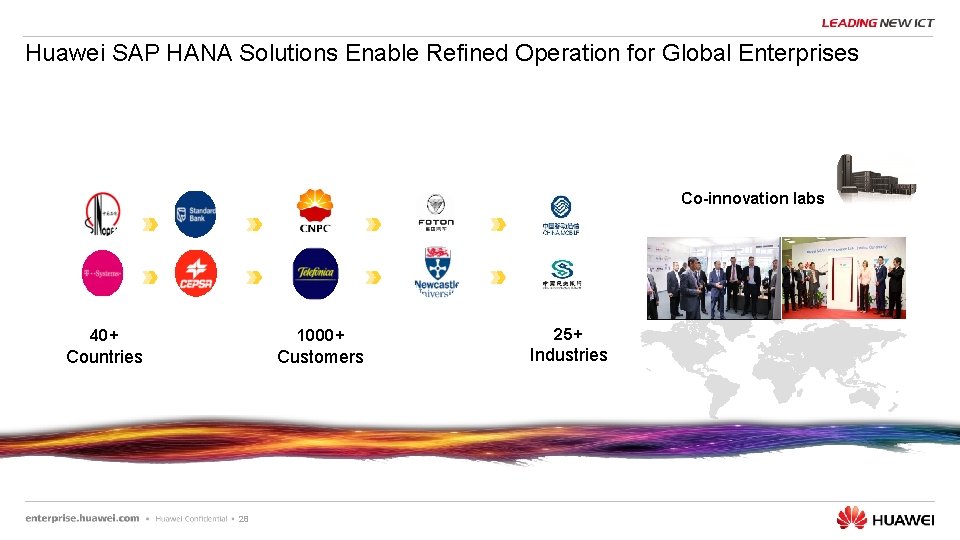Huawei SAP HANA Solutions Enable Refined Operation for Global Enterprises Co-innovation labs 40+ 1000+