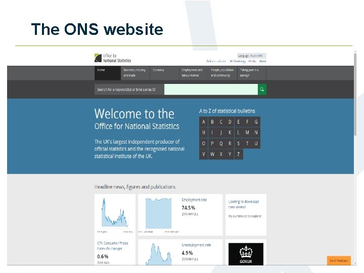 The ONS website 