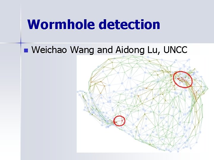 Wormhole detection n Weichao Wang and Aidong Lu, UNCC 