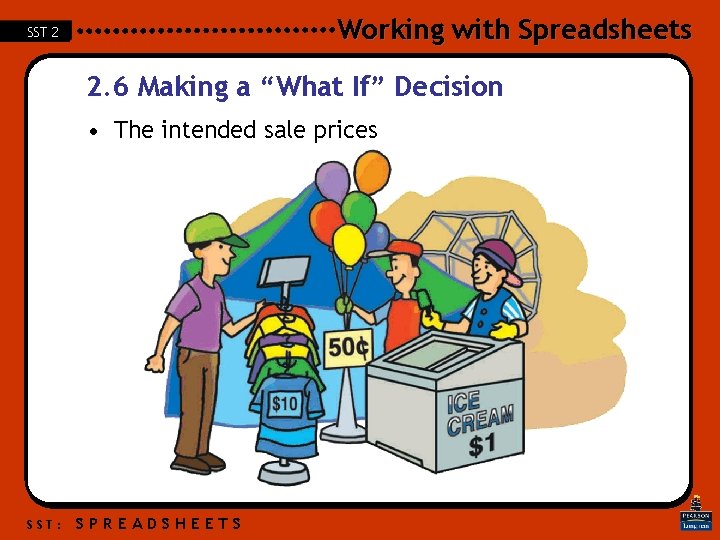 Working with Spreadsheets SST 2 2. 6 Making a “What If” Decision • The Working with Spreadsheets SST 2 2. 6 Making a “What If” Decision • The