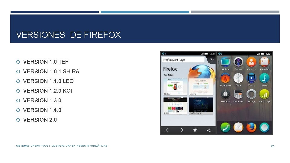 VERSIONES DE FIREFOX VERSION 1. 0 TEF VERSION 1. 0. 1 SHIRA VERSION 1.