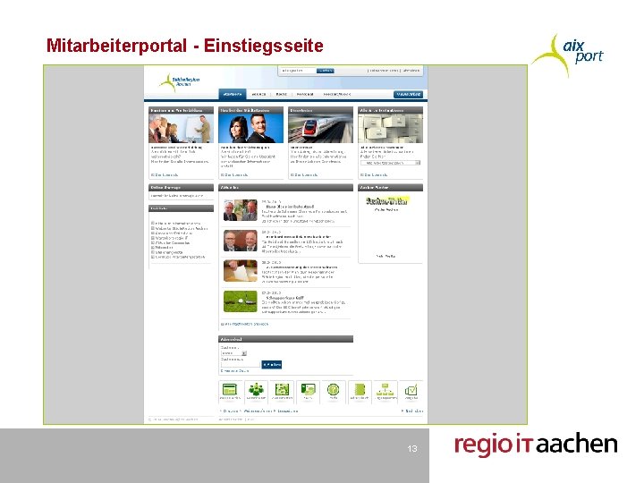 Mitarbeiterportal - Einstiegsseite 13 