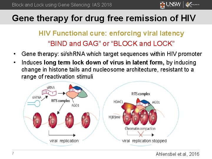 Block and Lock using Gene Silencing: IAS 2018 Gene therapy for drug free remission