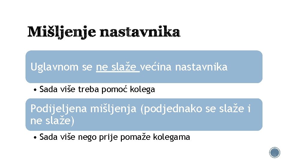 Uglavnom se ne slaže većina nastavnika • Sada više treba pomoć kolega Podijeljena mišljenja