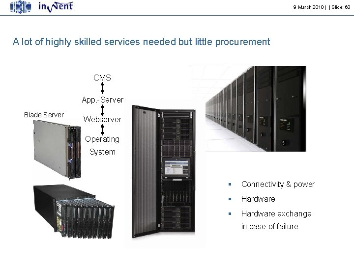 9 March 2010 | | Slide: 63 A lot of highly skilled services needed