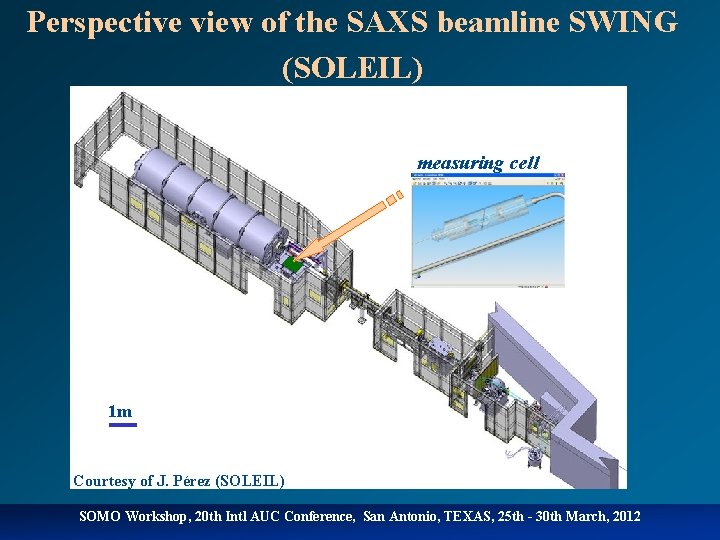Perspective view of the SAXS beamline SWING (SOLEIL) measuring cell 1 m Courtesy of