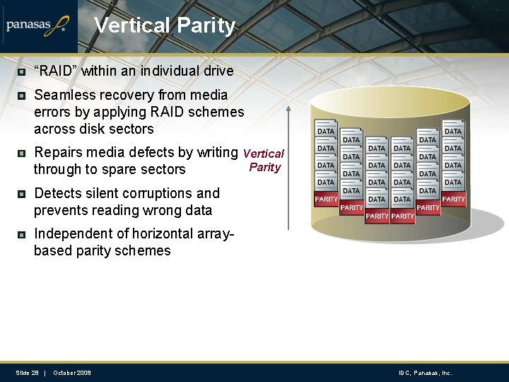 Vertical Parity “RAID” within an individual drive Seamless recovery from media errors by applying