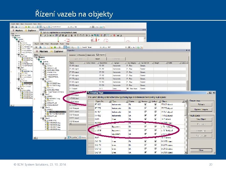 Řízení vazeb na objekty © ECM System Solutions, 23. 10. 2014 20 